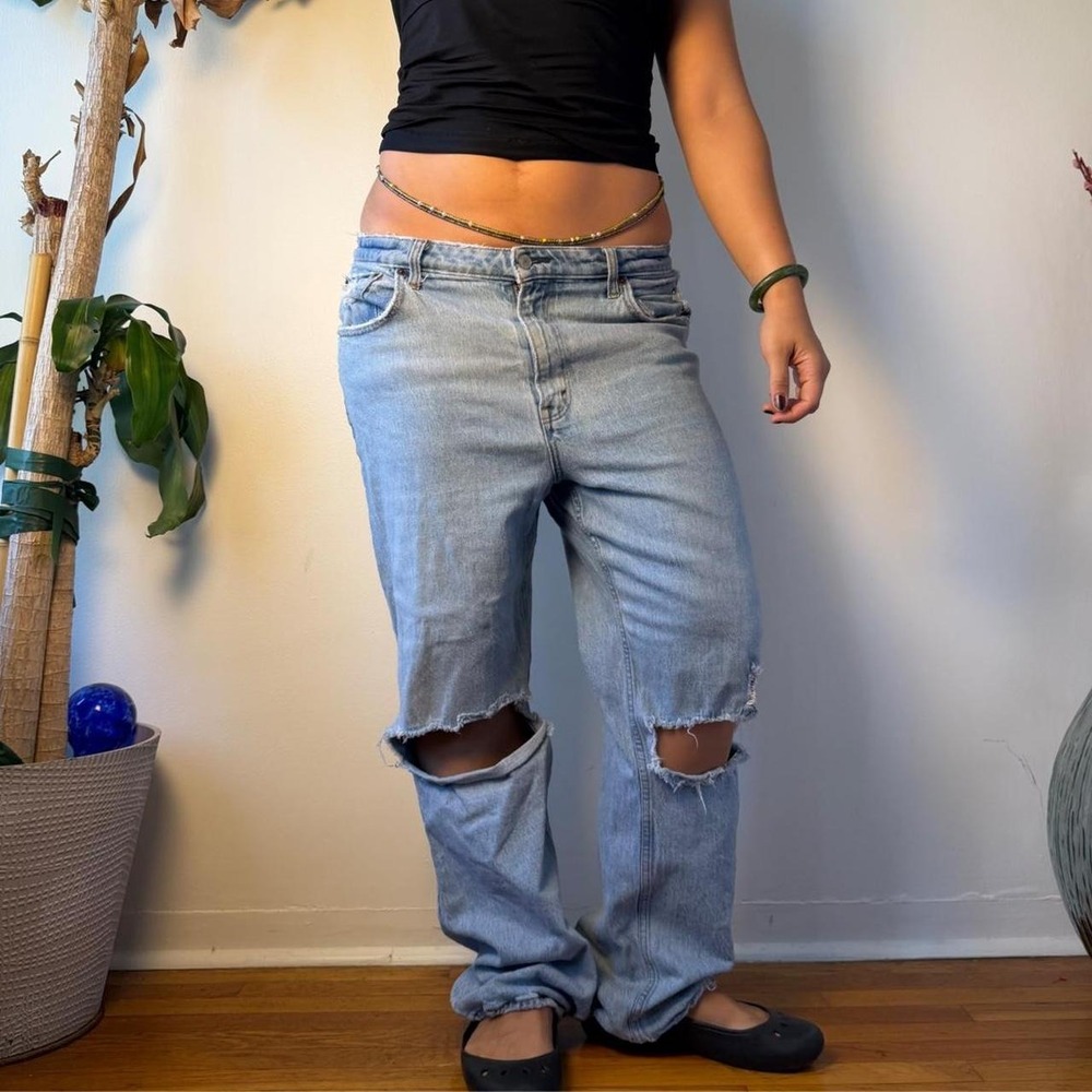 Abercrombie & Fitch 90s Relaxed Curve Love Baggy Skater Jeans Light Wash 16S